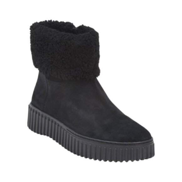 CLARKS Black Suede Torhill Turn Cozy Comfort Boots - Picture 1 of 2